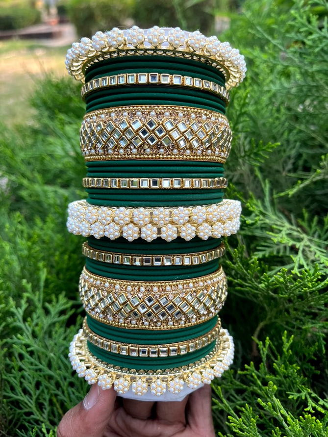 Designer Chudla Kada With Kundan Bangles Set 2 Wholesale Shop In Surat
